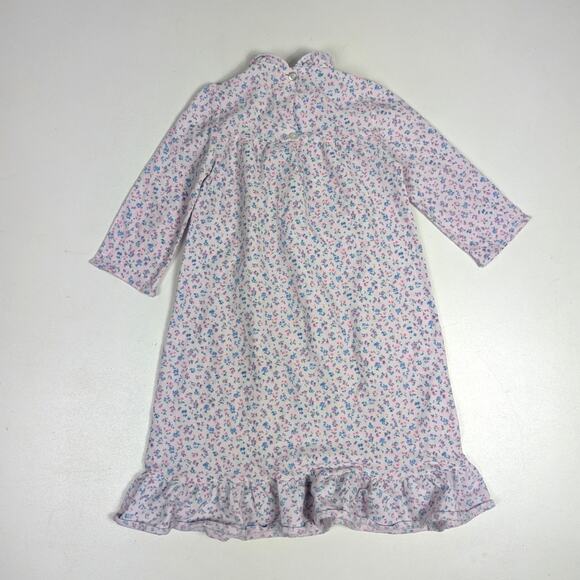 Vtg Handmade Nightgown Purple Floral Calico Classic Girls Sz 3-4T Pajamas - Picture 4 of 4